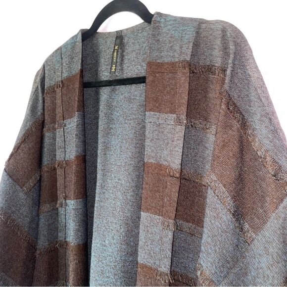 IC Connie K Size M Striped Kimono Longline Cardigan Lagenlook Artsy - Picture 2 of 8